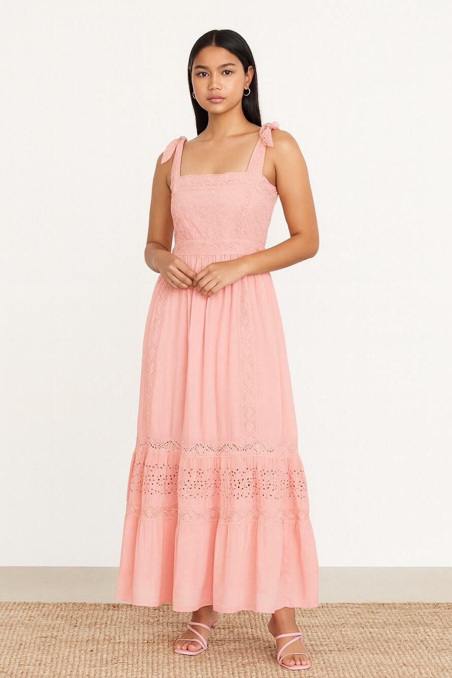 NWT LoveShackFancy 8 Ayala Dress in Peach Blossom